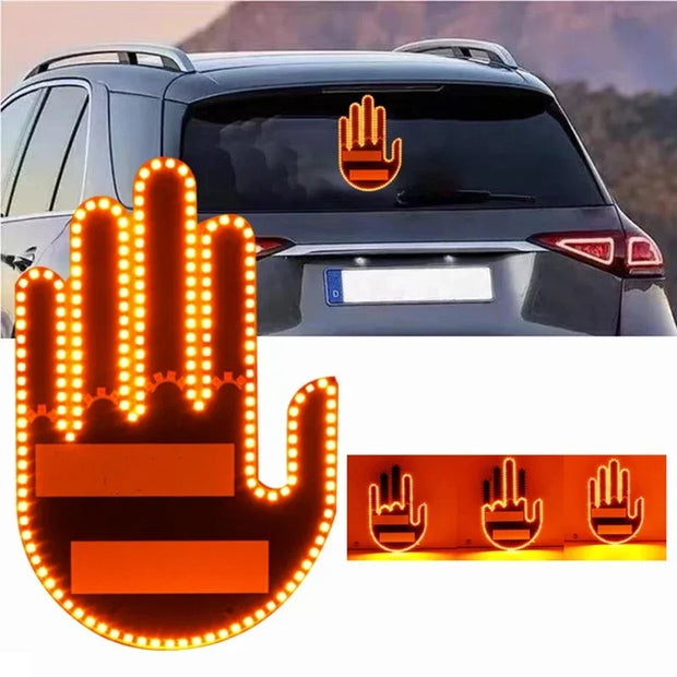 Remote-Controlled Funny Gesture Car Window Light