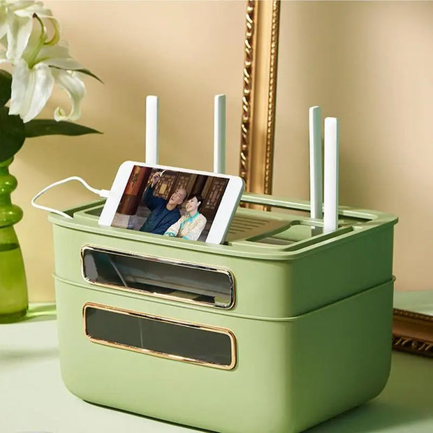 WiFi Router Storage Rack - Cable Organizer & Wire Hider