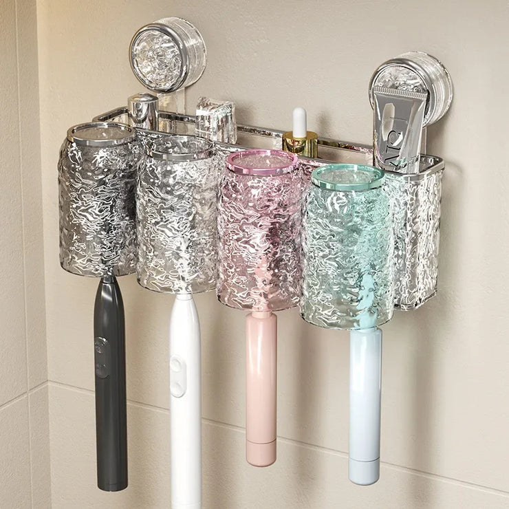 Wall-Mounted Toothbrush Holder - No-Drill Suction Cup