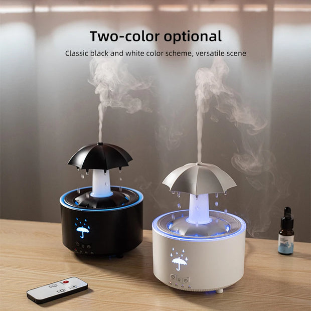 Umbrella Raindrop Humidifier – Colorful Light & Aroma Diffuser