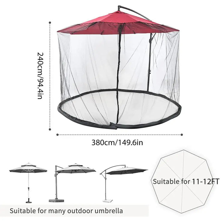 Outdoor Patio Umbrella Mosquito Net with Adjustable Rope