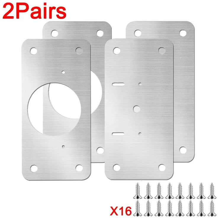 Stainless Steel Cabinet Door Hinge Repair Plate Kit